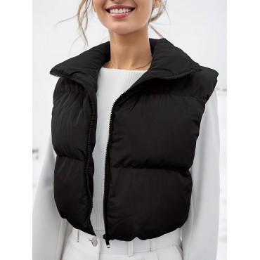 High Neck Zip Up Ves...