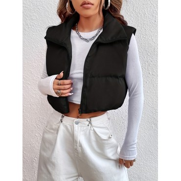 Zip Up Cropped Vest ...